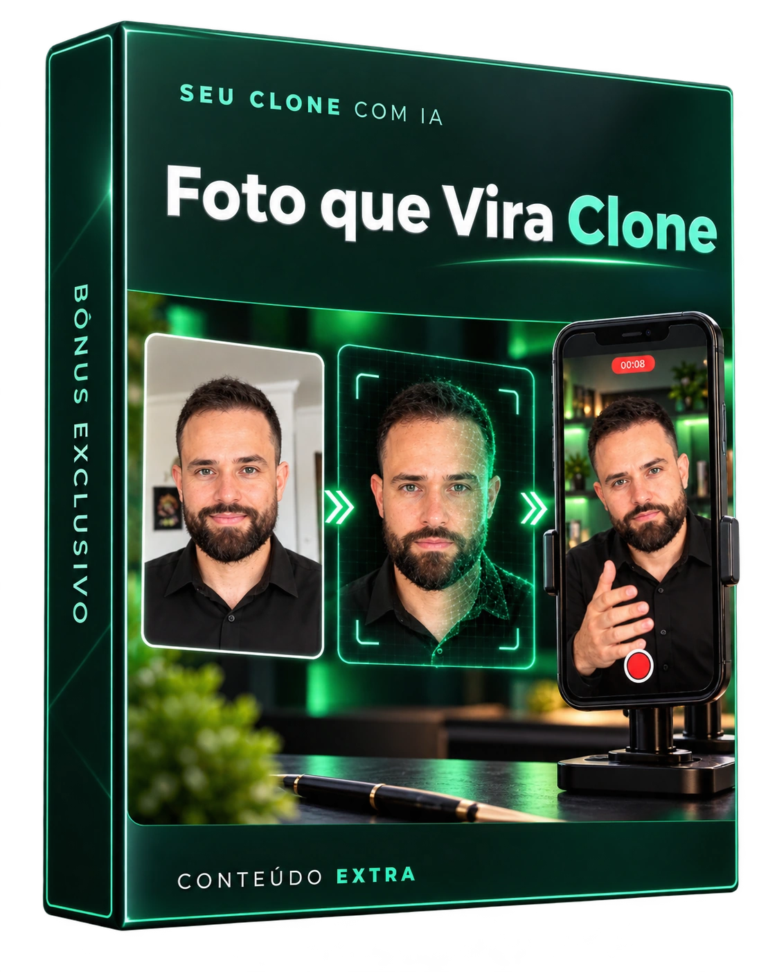 Mockup digital de Foto que Vira Clone